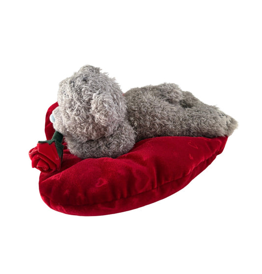 Me to You Tatty Teddy Bear on Heart Cushion with Rose Valentines Day Gift Soft Toy Plush Romeo