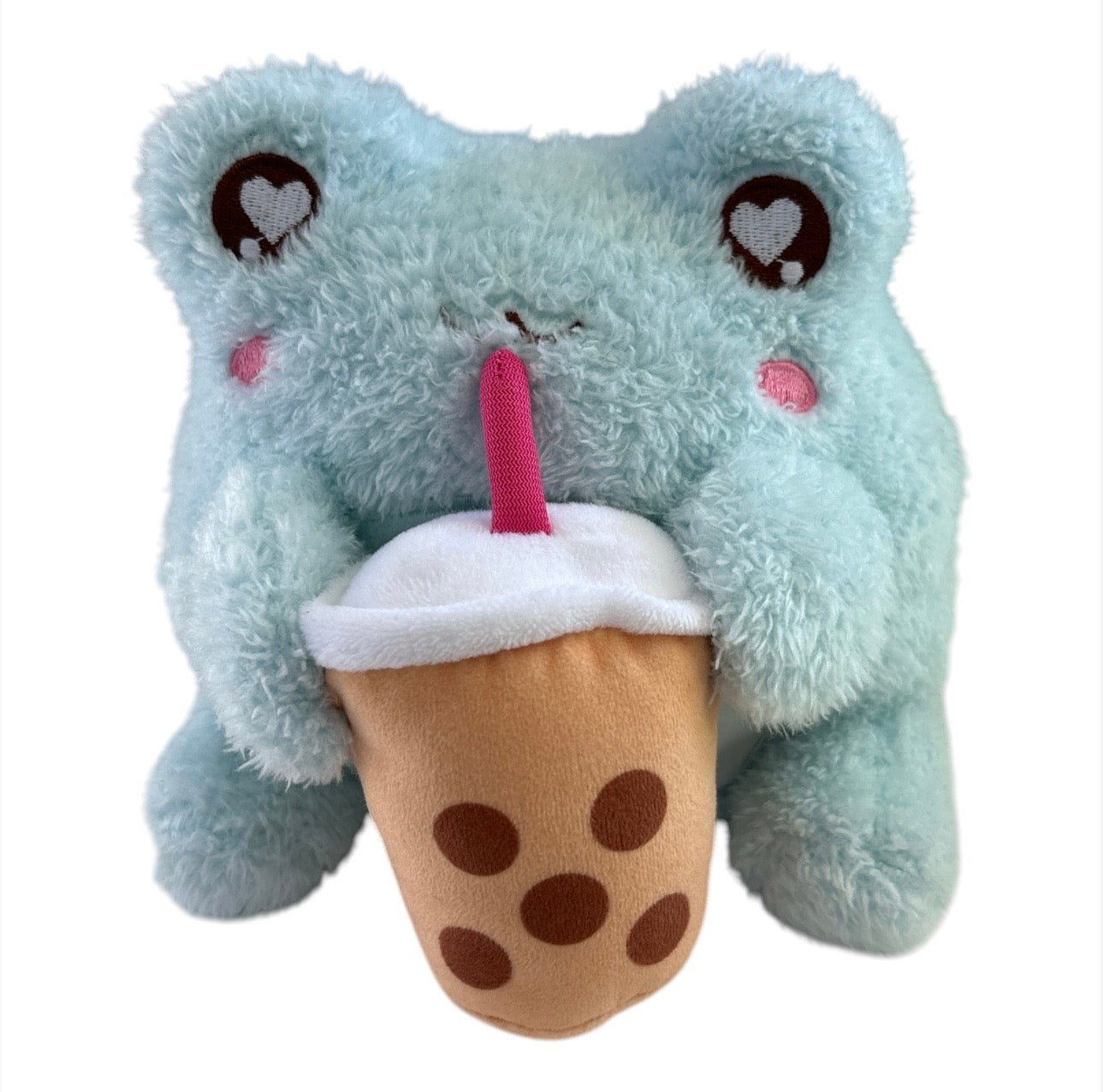 Cuddle Barn Boba Sippin Wawa Blue Frog Soft Toy Plush Gift Australia 