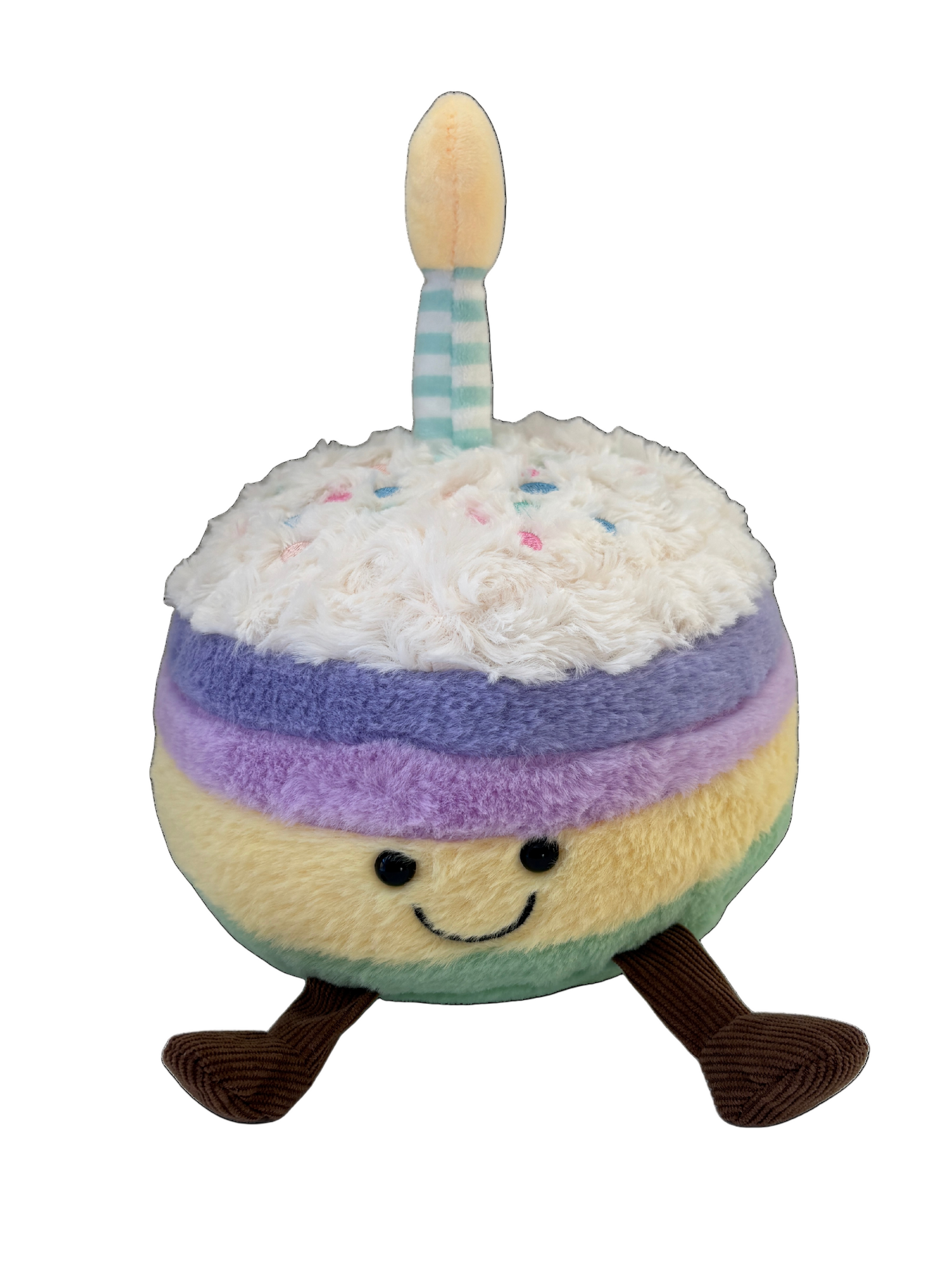 Rainbow Birthday Cake with Candle Soft Toy Plush Gift Rainbow