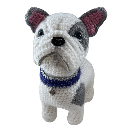 French Bulldog Crochet Handmade Soft Toy Plush Gift Australia Sky 