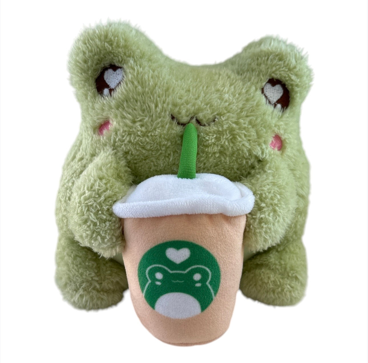 Cuddle Barn Coffee Sippin Wawa Green Frog Soft Toy Plush Gift Australia 