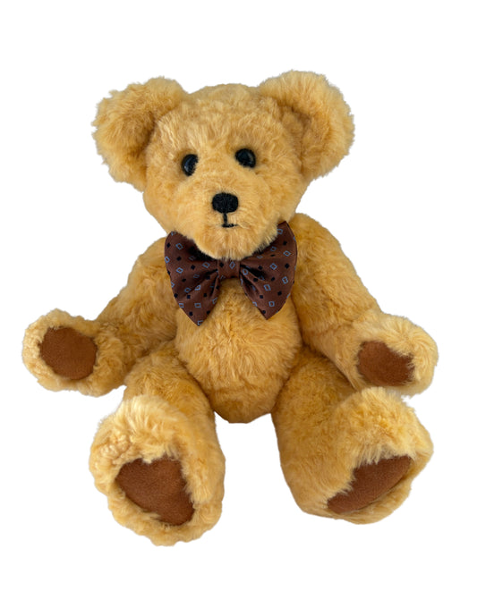 Jointed Teddy Bear Soft Toy with Silk Bow Gift Australia Preloved MrDapper 
